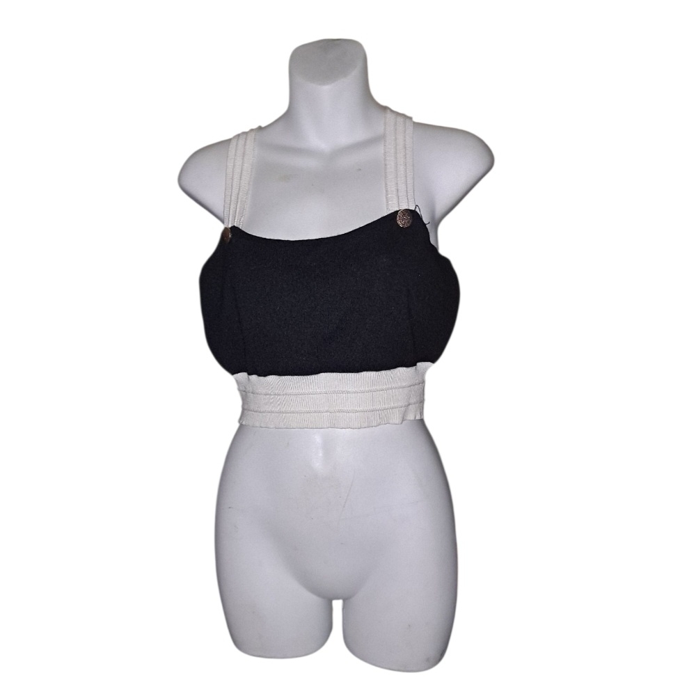 Black and White Strappy Crop Top